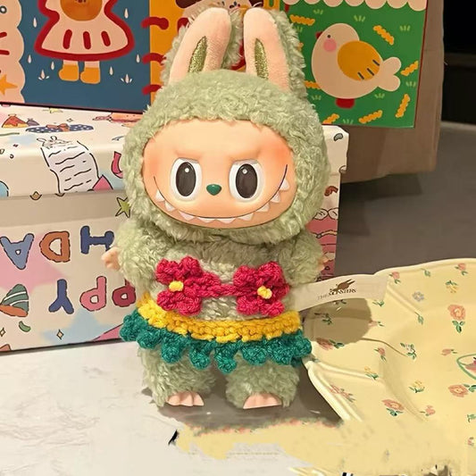 Handmade Crochet Hula Outfit Set – Top + Skirt + Bikini for 17cm Dolls