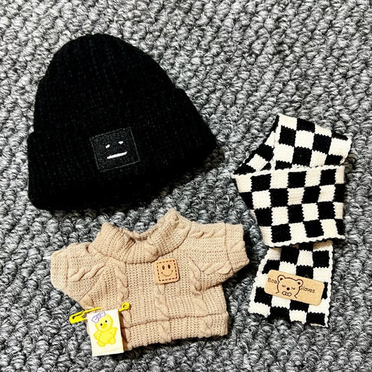 Autumn Winter Knitted Cozy Outfit for 10cm Dolls