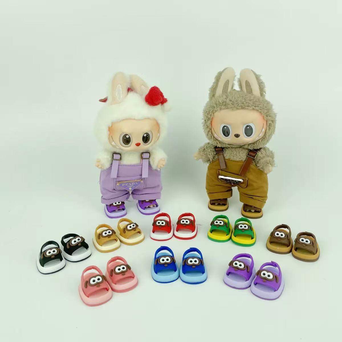Mini Shark Sandals for 17cm Dolls - 7 Color Options (Doll Not Included)
