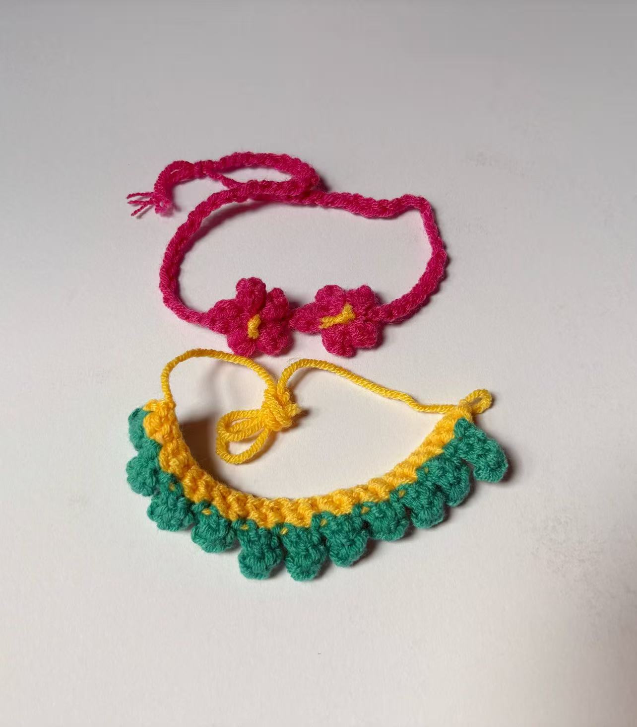 Handmade Crochet Hula Outfit Set – Top + Skirt + Bikini for 17cm Dolls