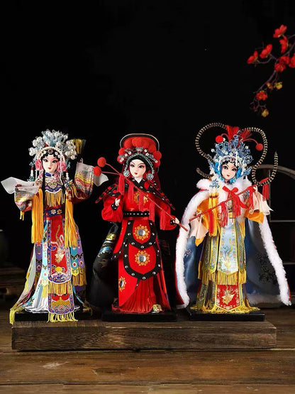 Chinese Opera Doll Set - Yang Yuhuan, Mulan & Wang Zhaojun (34cm Handmade Display Dolls)